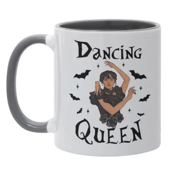 Wednesday Addams Dance, Κούπα χρωματιστή γκρι, κεραμική, 330ml