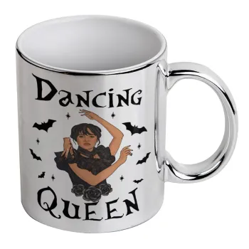 Wednesday Addams Dance, Mug ceramic, silver mirror, 330ml