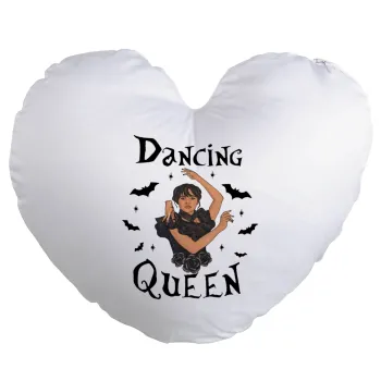 Wednesday Addams Dance, Μαξιλάρι καναπέ καρδιά 40x40cm περιέχεται το  γέμισμα