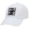 Wednesday dance dance dance, Καπέλο ενηλίκων Jockey Λευκό (snapback, 5-φύλλο, unisex)
