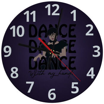 Wednesday dance dance dance, Ρολόι τοίχου γυάλινο (30cm)