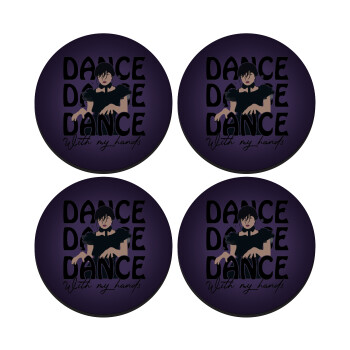 Wednesday dance dance dance, ΣΕΤ 4 Σουβέρ ξύλινα στρογγυλά (9cm)