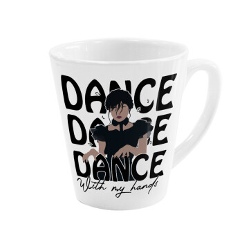 Wednesday dance dance dance, Κούπα κωνική Latte Λευκή, κεραμική, 300ml