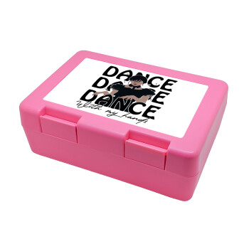 Wednesday dance dance dance, Children's cookie container PINK 185x128x65mm (BPA free plastic)