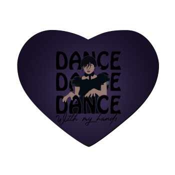 Wednesday dance dance dance, Mousepad καρδιά 23x20cm