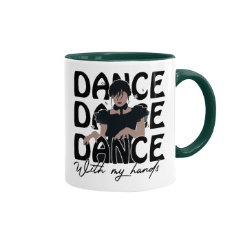 Wednesday dance dance dance, Mug colored green, ceramic, 330ml