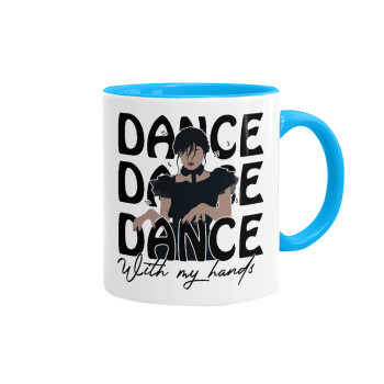 Wednesday dance dance dance, Mug colored light blue, ceramic, 330ml