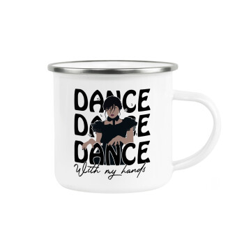 Wednesday dance dance dance, Metallic enamel cup white 360ml
