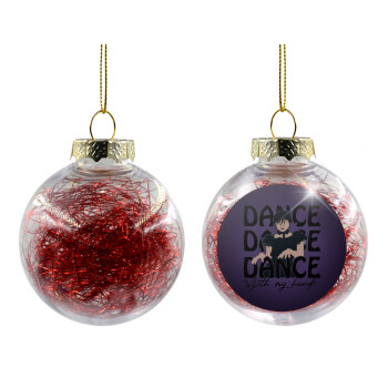 Wednesday dance dance dance, Transparent Christmas tree ball ornament with red filling 8cm