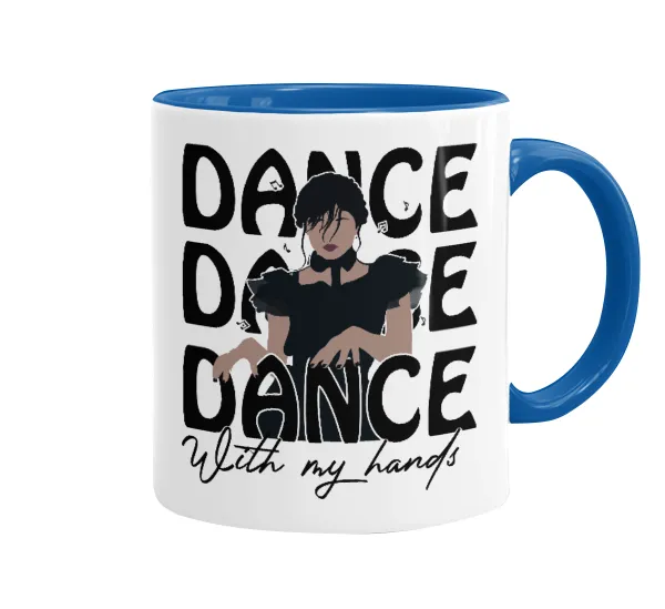 Wednesday dance dance dance — Mug colored blue, ceramic, 330ml