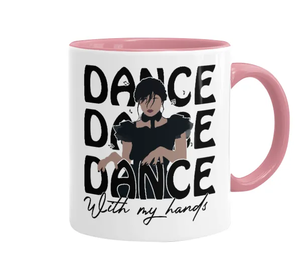 Wednesday dance dance dance — Mug colored pink, ceramic, 330ml