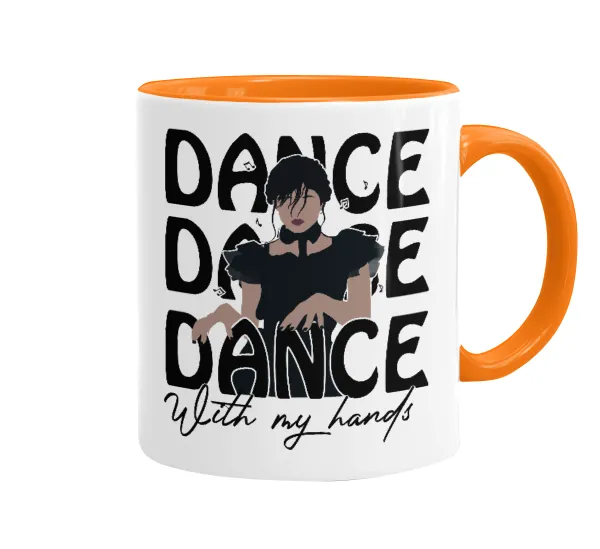 Wednesday dance dance dance — Mug colored orange, ceramic, 330ml