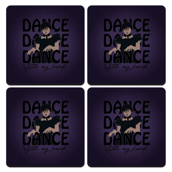 Wednesday dance dance dance — Σουβέρ ξύλινα τετράγωνα (9cm)