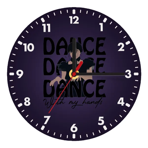 Wednesday dance dance dance — Ρολόι τοίχου ξύλινο (20cm)
