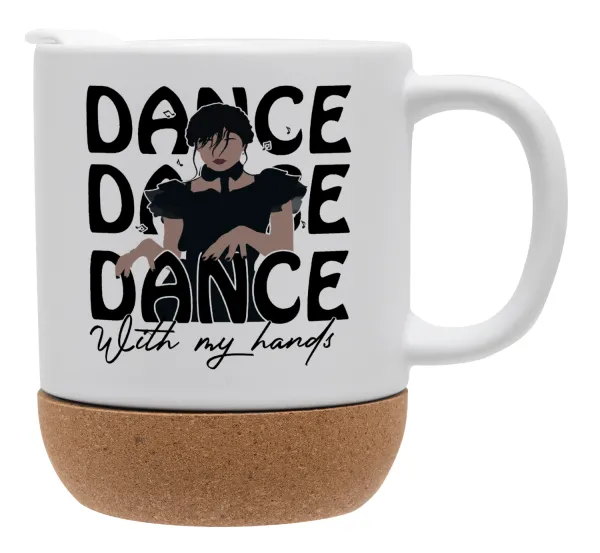 Wednesday dance dance dance — Κούπα, κεραμική με βάση φελού και καπάκι (ΜΑΤ), 330ml