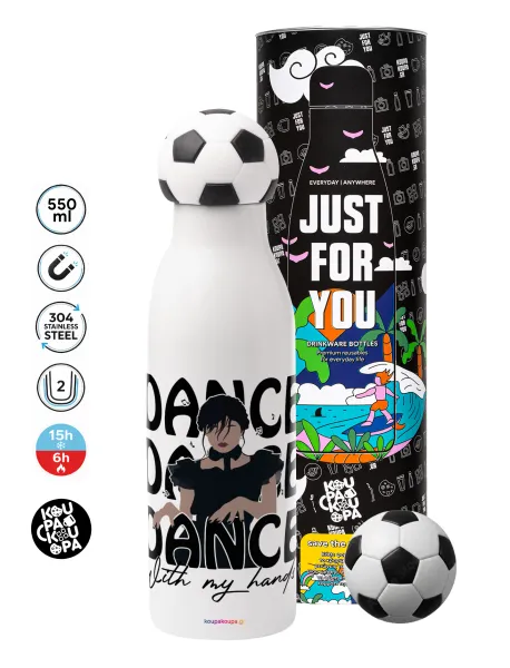 Wednesday dance dance dance — Soccer Metal mug thermos, double wall, 550ml