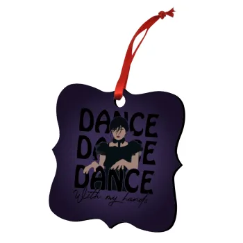 Wednesday dance dance dance, Christmas ornament polygon wooden 7.5cm