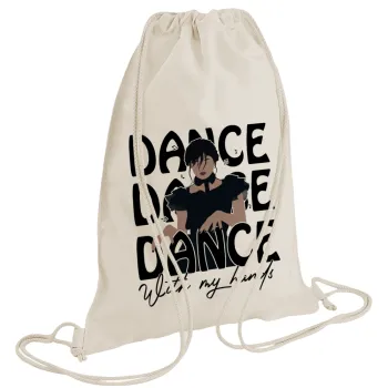 Wednesday dance dance dance, Τσάντα πλάτης πουγκί GYMBAG natural (28x40cm)