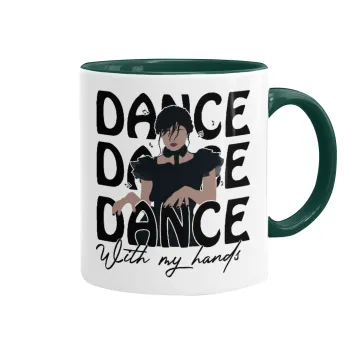 Wednesday dance dance dance, Mug colored green, ceramic, 330ml