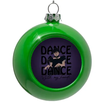 Wednesday dance dance dance, Green Christmas tree ornament bauble 8cm
