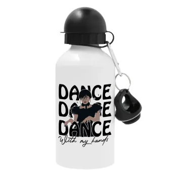 Wednesday dance dance dance, Metal water bottle, White, aluminum 500ml