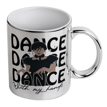 Wednesday dance dance dance, Mug ceramic, silver mirror, 330ml
