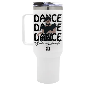 Wednesday dance dance dance, Mega Tumbler με καπάκι, διπλού τοιχώματος (θερμό) 1,2L