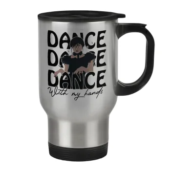 Wednesday dance dance dance, Κούπα ταξιδιού ανοξείδωτη με καπάκι, διπλού τοιχώματος (θερμό) 450ml