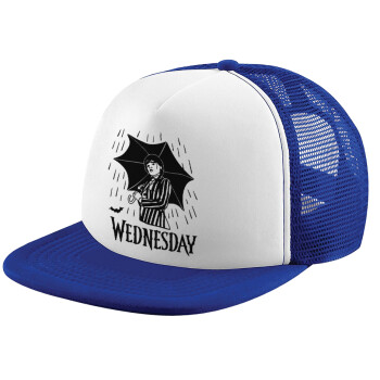 Wednesday Addams, Καπέλο Ενηλίκων Soft Trucker με Δίχτυ Blue/White (POLYESTER, ΕΝΗΛΙΚΩΝ, UNISEX, ONE SIZE)