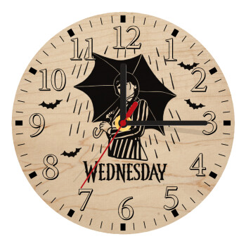 Wednesday Addams, Ρολόι τοίχου ξύλινο plywood (20cm)