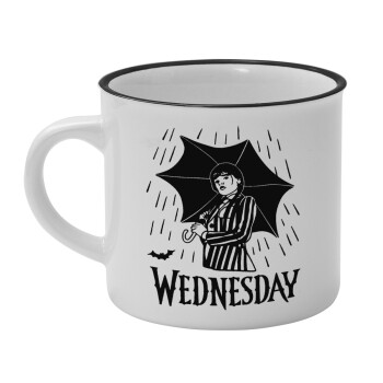 Wednesday Addams, Κούπα κεραμική vintage Λευκή/Μαύρη 230ml