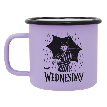 Wednesday Addams, Κούπα Μεταλλική εμαγιέ ΜΑΤ Light Pastel Purple 360ml
