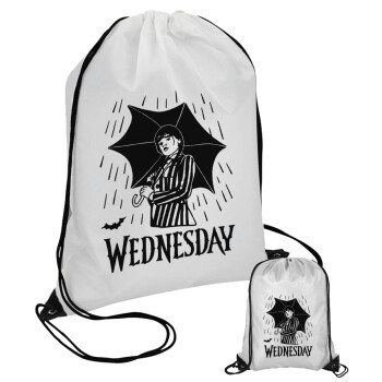 Wednesday Addams, Τσάντα πουγκί με μαύρα κορδόνια (1 τεμάχιο)