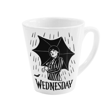 Wednesday Addams, Κούπα κωνική Latte Λευκή, κεραμική, 300ml