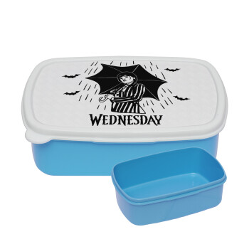 Wednesday Addams, ΜΠΛΕ παιδικό δοχείο φαγητού (lunchbox) πλαστικό (BPA-FREE) Lunch Βox M18 x Π13 x Υ6cm