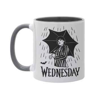 Wednesday Addams, Κούπα χρωματιστή γκρι, κεραμική, 330ml