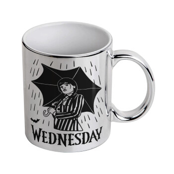 Wednesday Addams, Mug ceramic, silver mirror, 330ml