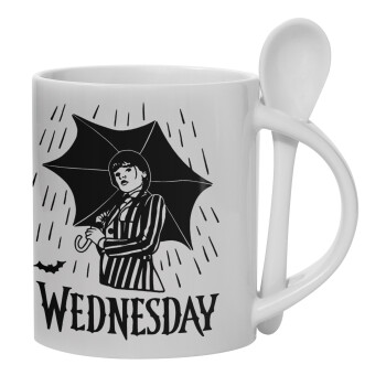 Wednesday Addams, Κούπα, κεραμική με κουταλάκι, 330ml (1 τεμάχιο)