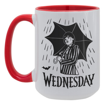 Wednesday Addams, Κούπα Mega 15oz, κεραμική Κόκκινη, 450ml