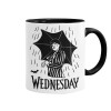Wednesday Addams, Κούπα χρωματιστή μαύρη, κεραμική, 330ml