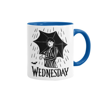 Wednesday Addams, Mug colored blue, ceramic, 330ml