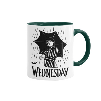 Wednesday Addams, Mug colored green, ceramic, 330ml