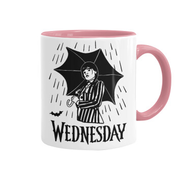 Wednesday Addams, Κούπα χρωματιστή ροζ, κεραμική, 330ml
