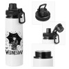 Metal water bottle with safety cap, aluminum 850ml