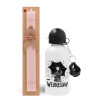 Easter Set, metallic aluminum bottle (500ml) & aromatic flat Easter candle (30cm) (PINK)