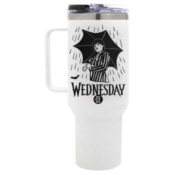 Wednesday Addams, Mega Stainless steel Tumbler with lid, double wall 1,2L