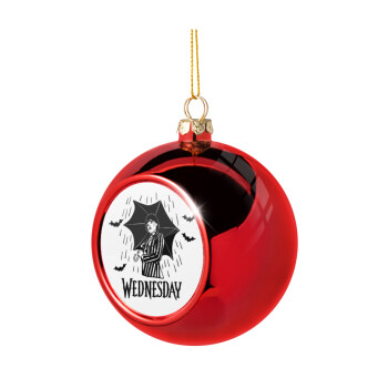 Wednesday Addams, Χριστουγεννιάτικη μπάλα δένδρου Κόκκινη 8cm