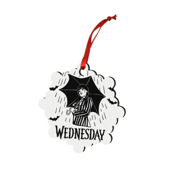 Wednesday Addams, Christmas ornament snowflake wooden 7.5cm