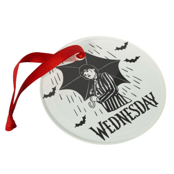 Wednesday Addams, Χριστουγεννιάτικο στολίδι γυάλινο 9cm