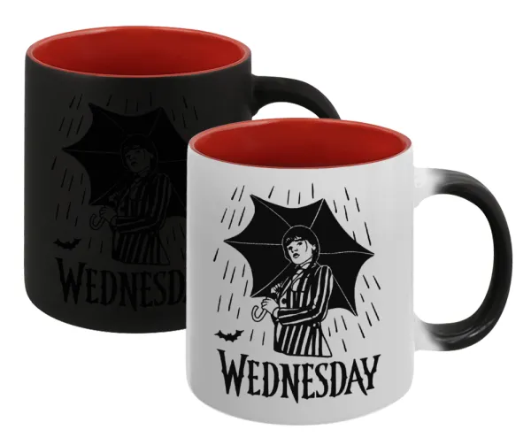 Wednesday Addams — Magic mug with red interior, ceramic, 330ml, changes colour with hot drinks